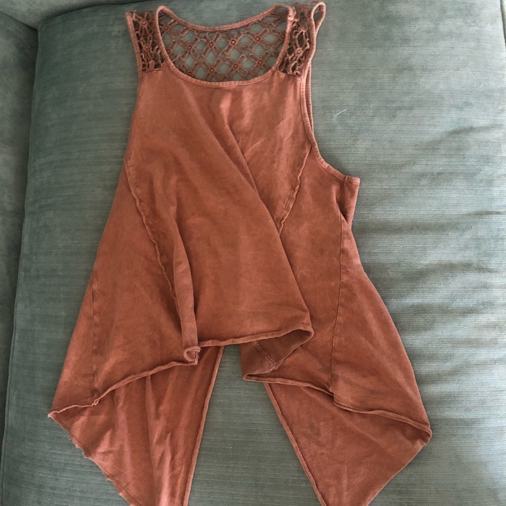 Burnt orange open back tank